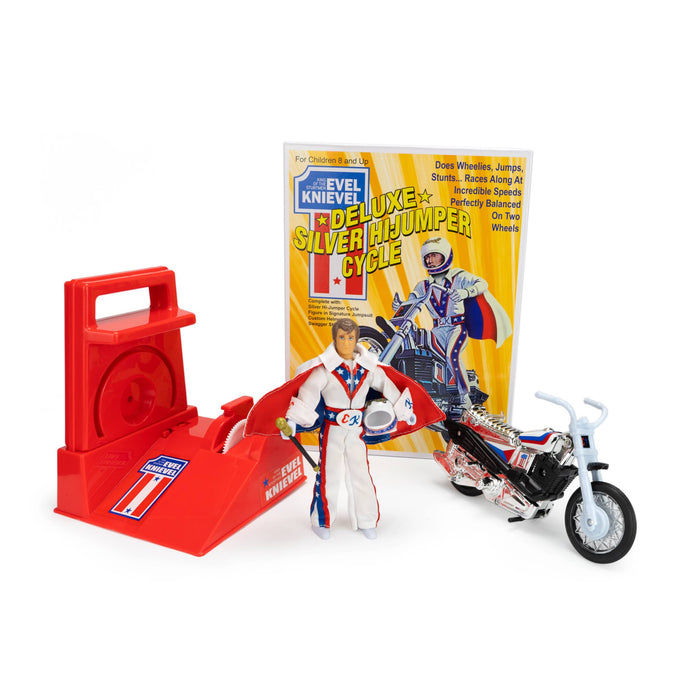 Evel Knievel Deluxe Silver High Jumper Stunt Cycle