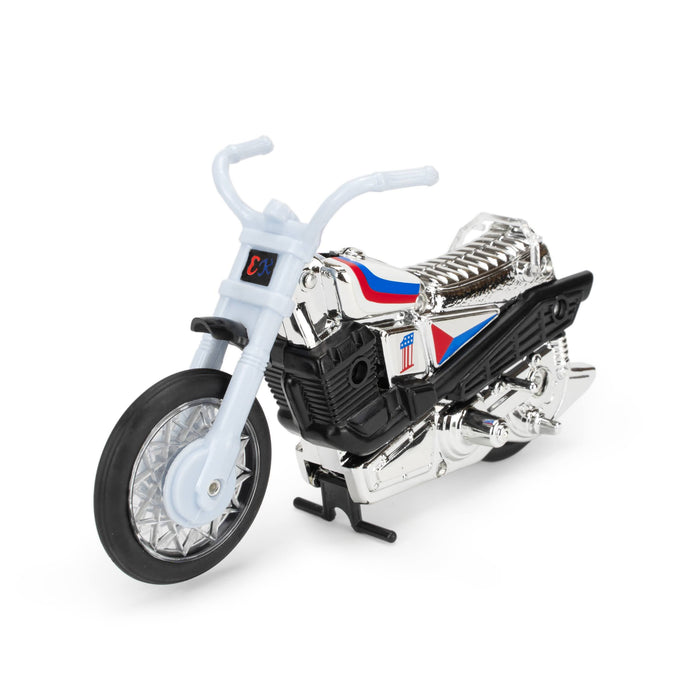 Evel Knievel Deluxe Silver High Jumper Stunt Cycle